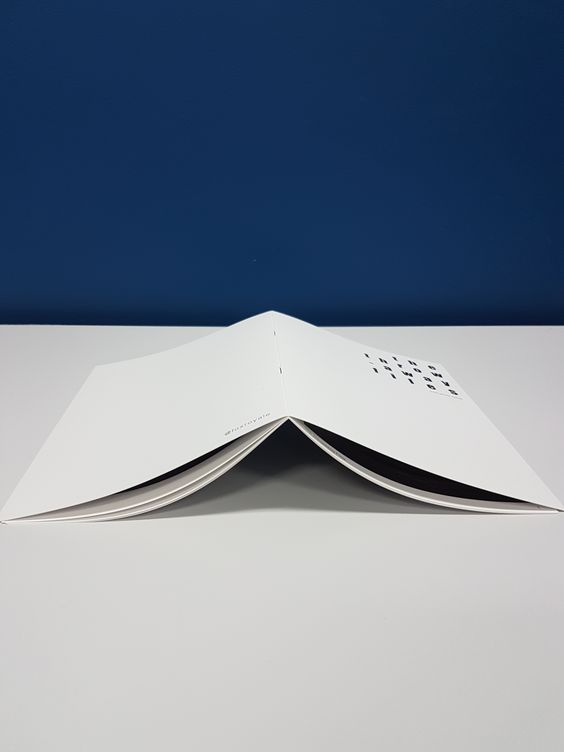 Ši balno dygsnio knygelė (sukūrė „Fox Royale“) yra stulbinanti. Naudojant tik baltą foną ir juodą tekstą, viršelis išsiskiria iš dabartinių kieto fono tendencijų.